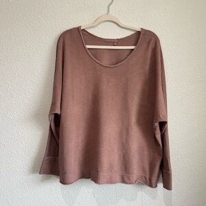 Fresh Produce Women's M/L Tan Brown Slouchy Lagenlook Pullover Sweatshirt Boho